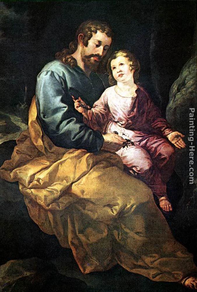 St Joseph and the Child painting - Francisco de Herrera the Elder St Joseph and the Child art painting